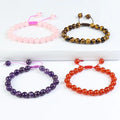 Wholesale Genuine Adjustable Rose Quartz Crystal Bracelet Gem Semi Precious Gemstone Crystal Bracelets Stone for Woman