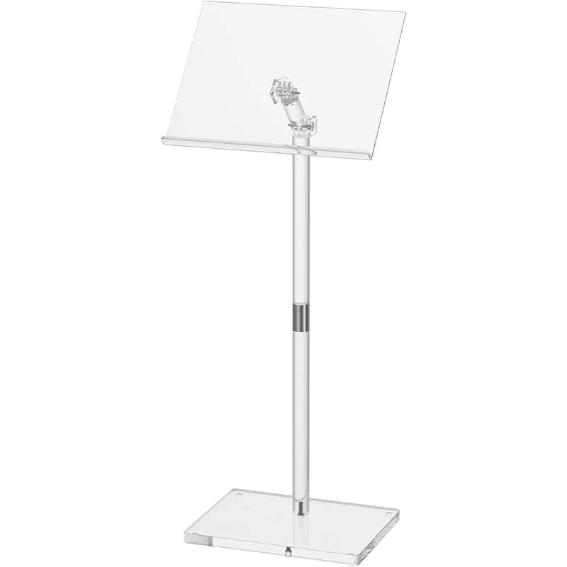 Invisibiliter Clear Acrylic Podium Stand 17.7\" L X 13.7\" W X 40.5\" H Height Angle Adjustable Modern Acrylic Lecterns