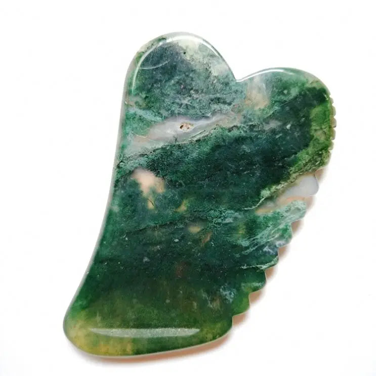HUIYING amethyst purple Indian agate white guasha Indian agate pink crystal custom jade tool gua sha stone massage scraping tool