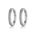 925 Sterling Silver Vintage Female Hoop Earrings with CZ & Zircon Simple Jewelry for Women for Wedding & Gifts-PAS456