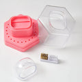 24 Holes Nail Drill Bits Exhibition Holder Nail Drill Bit Storage Box With Cleaning Brush 2 in 1 Nail Drill Polishing Tool Box