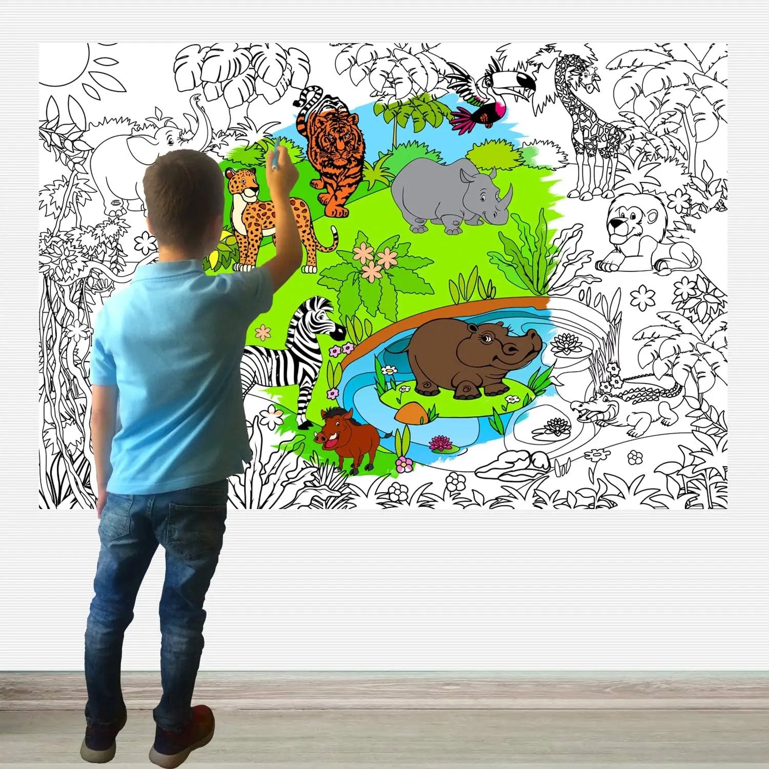 Children's Drawing Roll Drawing Paper for Kids Popular Cartoon Graffiti Scroll Children Art Coloring Scroll Paper for Kid