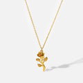 INS Rose Pendant Charm Necklace Final Rose Flower Beauty and Beast Jewelry Women Girls Party Gift