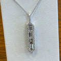 CAOSHI Trendy Silver 4 Stone Square Cut Diamond Party Wedding Clavicle Arrow Zircon Pendant Necklace for Women