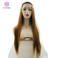 HOT China FURINA 26" Ombre Brown Lace Front Wig Long Silky Straight Middle Part Heat Resistant Futura Synthetic Fiber Women