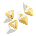 2025 New Arrival Punk Women Big Alloy Double-layer Triangular Earrings Triangle Geometric Dangle Chunky Alloy Drop Earrings