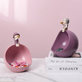 Funny Blowing Girl Figurine Resin Table Sugar Candy  Bowl  Kids Desktop Storage Gift Ornaments