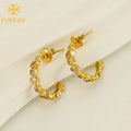 Wholesale Fashion Cz Jewelry Women Cubic Zirconia 18K Gold Plated Stainless Steel Hoop Earrings