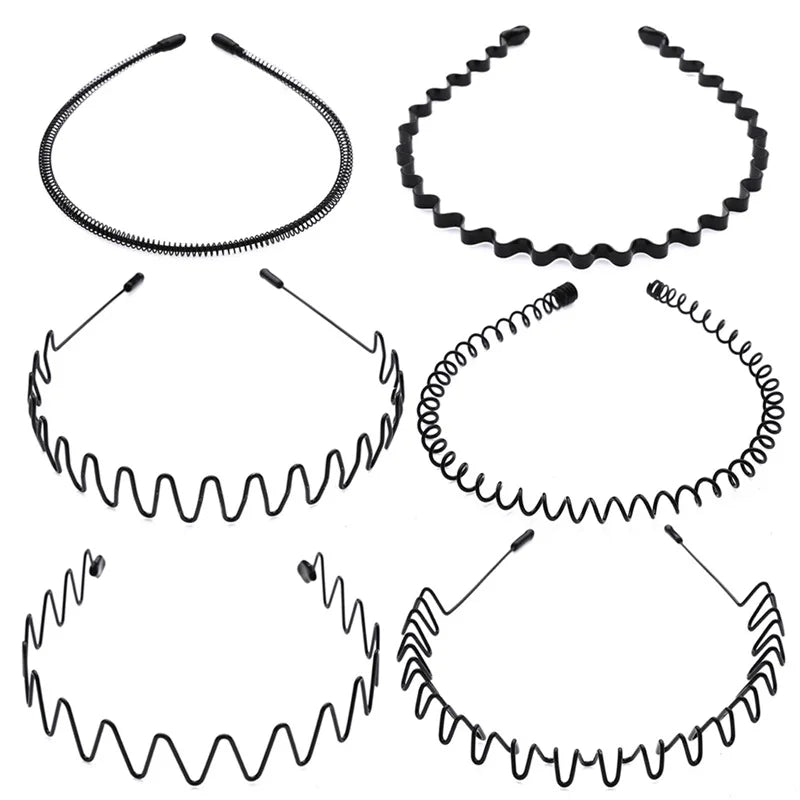 Hot Sale Hair Hoop Simple Adjustable Non-slip Metal Spring Headband for Men