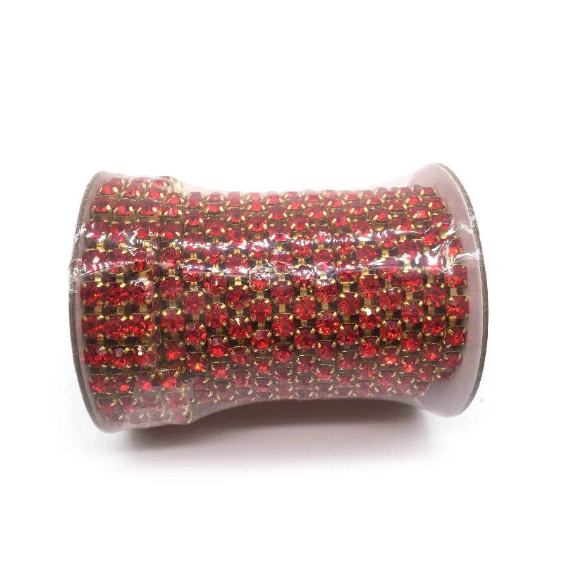Wholesale Diamond Sewing Trim Applique Crystal Rhinestones Crystal Rhinestone Cup Chain for Garment Crafts