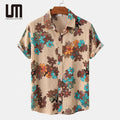 Liu Ming Wholesale 2024 Summer Men Clothing Vacation Floral Printing Short Sleeve Plus Size Casual Hawaiian Shirt