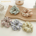 Korean Style Colorful Floral Printed Hair Scrunchies Custom Elastic Hair Tie Hot Sale Women Girls Accessories