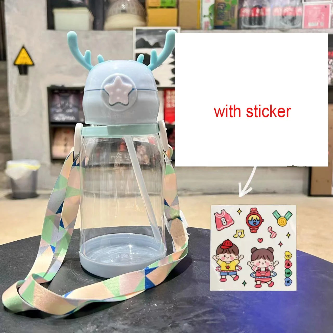 PC Plastic Sports Water Bottles with Straw
