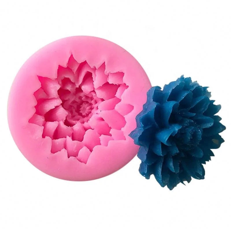 Hengya Silicone Chocolate Mold with Single Chrysanthemum Flower Shape. Silicone Sugar Lace Mould Cake Decorating