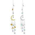 Hanging Crystal Sun Catchers Moon Star Prism Rainbow Maker Car Charm Mirror Garden Window Ornament Rhinestones Pendant Decor