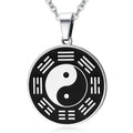 Chinese Style Taoist Amulet Pendant Necklace Stainless Steel Chain Necklace Men Necklace