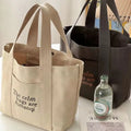 Customizable Reusable Cotton Canvas Tote Shopping Bag for Women with Pockets Women's Shoulder Bags