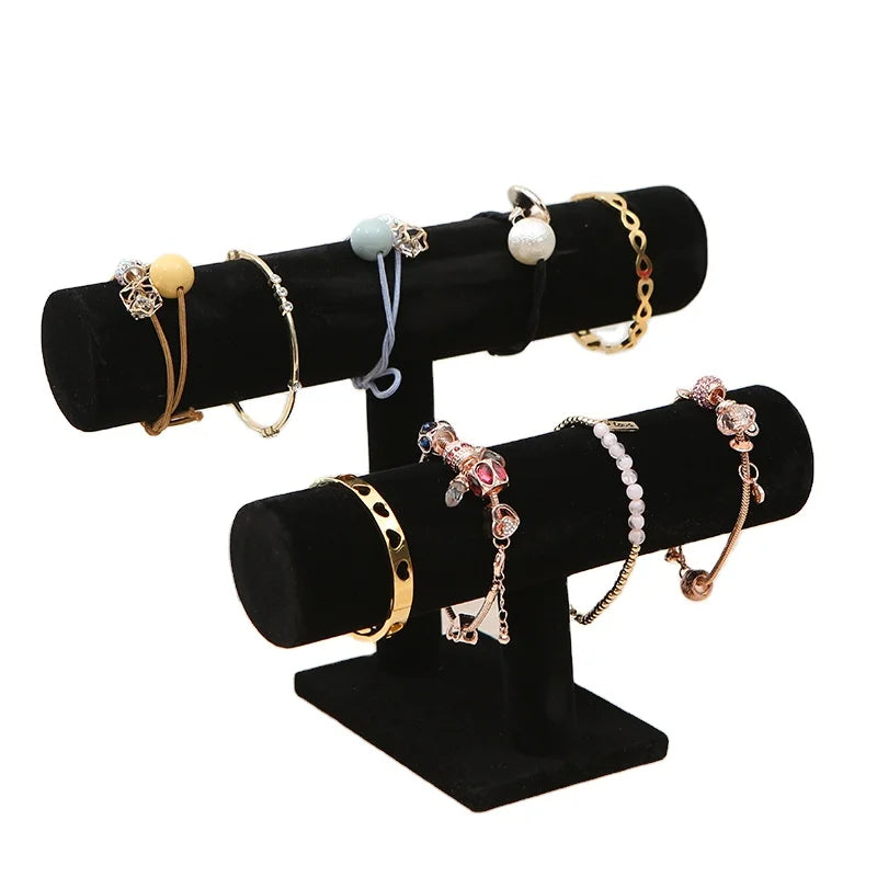 T-Bar Rack Jewelry Display Stand Bracelet Holder Stand Jewelry Rack Retail Shop Headband Holder Bracelet Velvet Holder
