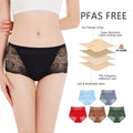 Shanhao OEM Menstrual Panties 4 Layers Absorbent Leakproof Lace Print Light Flow PFAS-free Organic Cotton Period Underwear