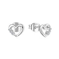 2024 Wholesale Real 925 Sterling Silver  Hearts Fashion Shape Stud Earrings for Women Bead Charm Gift Diy Jewelry