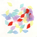 100pcs Acrylic Flower Shape Charms Jewelry Frosted Plastic Leaf Pendants