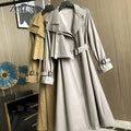 Trench Coat Women's Spring New Style Korean Style Loose Temperament Lace-up Fashion Jacket Mid-length Over-the-knee Trench Coat