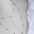 Elegant New Design Stainless Steel Natural Red Garnet Stone 18K PVD Plated Bead Necklace