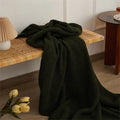 Cheap Simple Tufted Acrylic Knitted Throw Blanket Solid Color for Sofa Bed Office ML