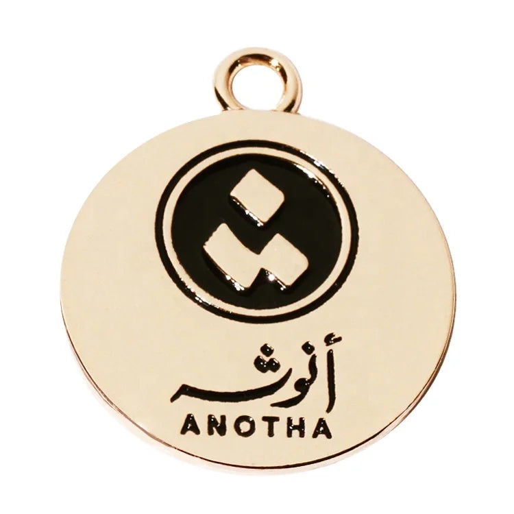 Wholesale Shape Enamel Logo Metal Hang Tags Pendant Cute Style Bag Accessory Silver Plating Gold Charms Christian Symbol