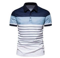 Summer New Fashion Stripe Color Block Men's Short Sleeved POLO Shirt Casual Polo Lapel T-shirts