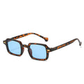 STORY W186 2025 Brand Designer Retro Rivet Square Sun Glasses Female Shades Vintage Leopard Blue Rectangle Sunglasses Women Men