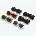 DL New Oversized Large Square Gradient PC Frame Sunglasses with Wide Temples-Green/White/Gray Colors OEM Wholesale