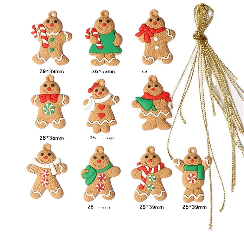 Gingerbread Man Ornaments for Christmas Tree Decorations Tall Gingerman Hanging Charms Christmas Tree Ornament Holiday Gift