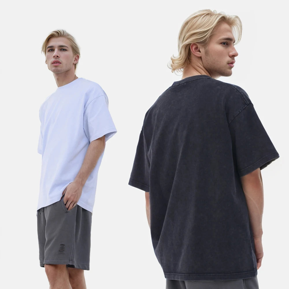 Spring and Summer New Arrival High Quality Hot Selling Men's Hip-hop 100% Cotton T-shirts Batik Luxury Washed T-shirt
