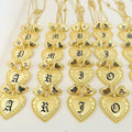 JX226 Diamond Heart Set Initial Stud Earring Fine Box Chain Necklace Customize Woman Kid Personalized Simple Enamel Name Gifts MegaBDM