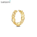 CZCITY Lady 925 Silver Cuff Woman Earing Sterling Small Hoop Geometric Beautiful Korean C Shape Earrings