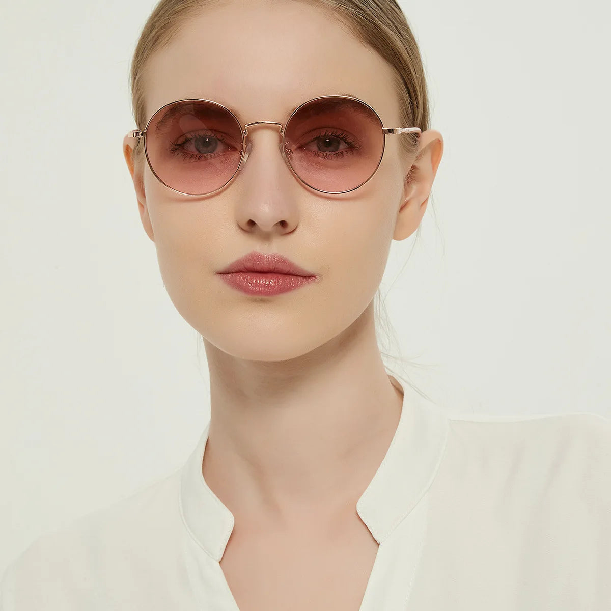 LBAShades 2021 Fashion Sunglasses Round Metal Multicolour Lens Sun Glasses with Green Pink Tea Frames Made of PC