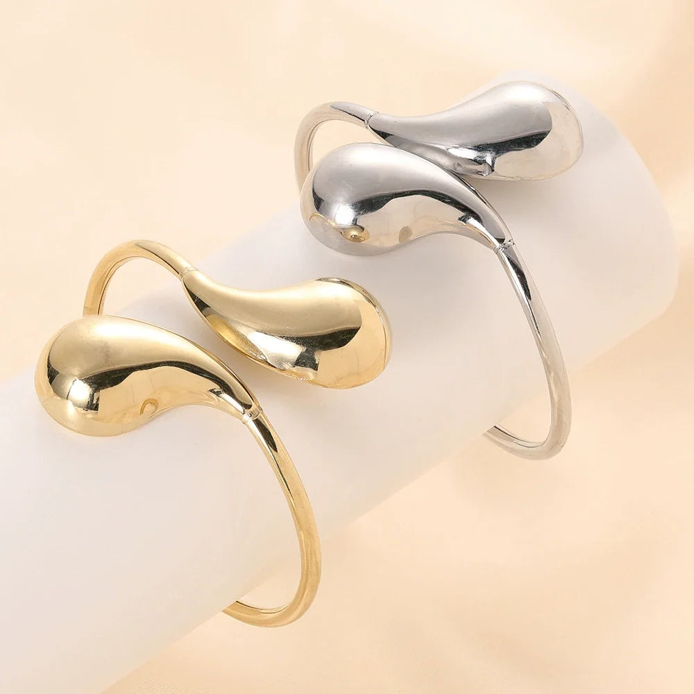 Jewelry Irregular Fashion Jewelry Gold Plated Tarnish Free Chunky Thick Bold Statement Cuff Bangles Women