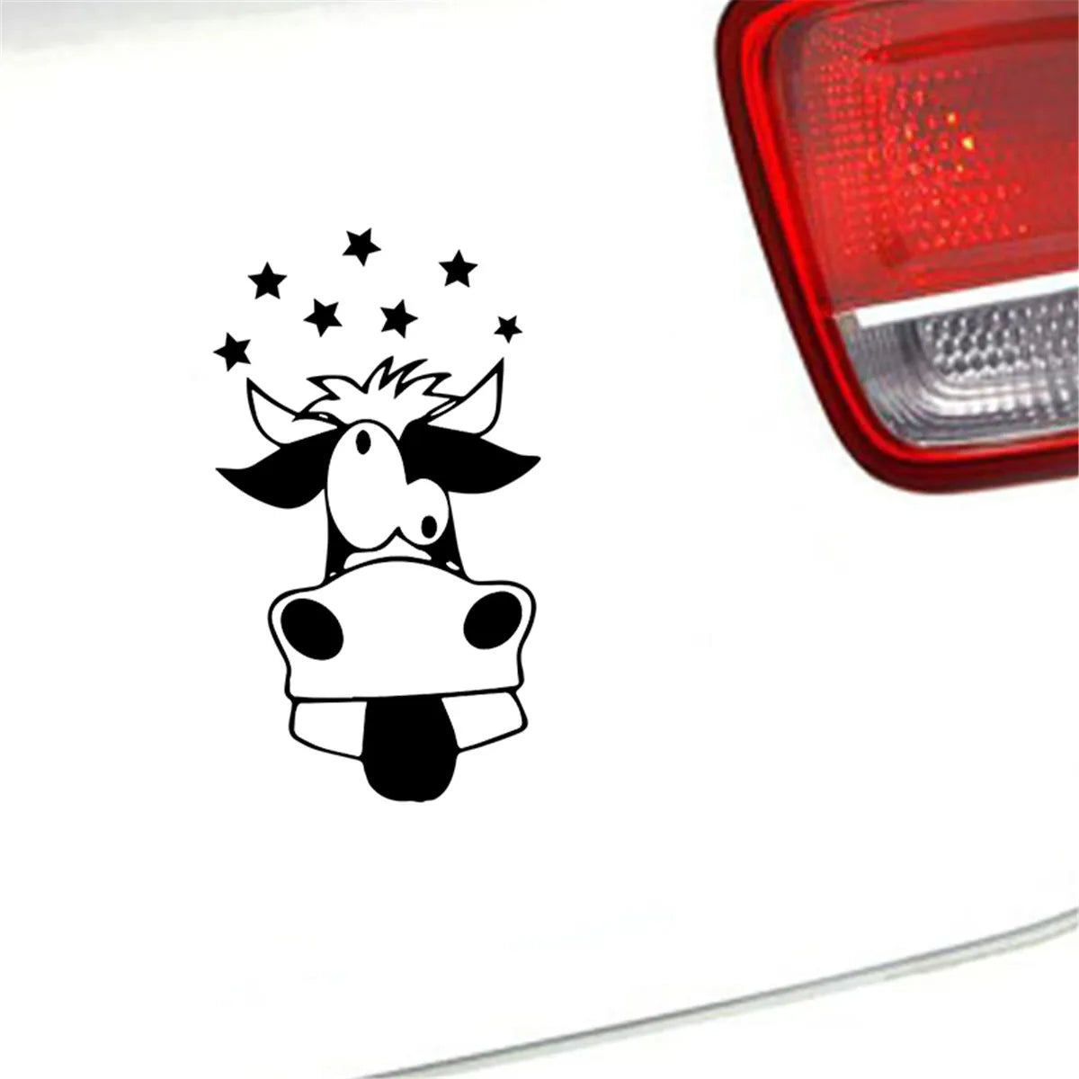 Funny Cow Star Car Laser Sticker Vinyl Decal Car Truck Bumper Window Laptop Sticker Decor Gift Die Cut Decals Window Glass