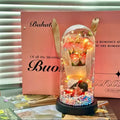 Valentine's Day Gift Idea Colorful Rainbow Light-Up Eternal Rose in Plastic Acrylic Doom Encased in a Gift Box