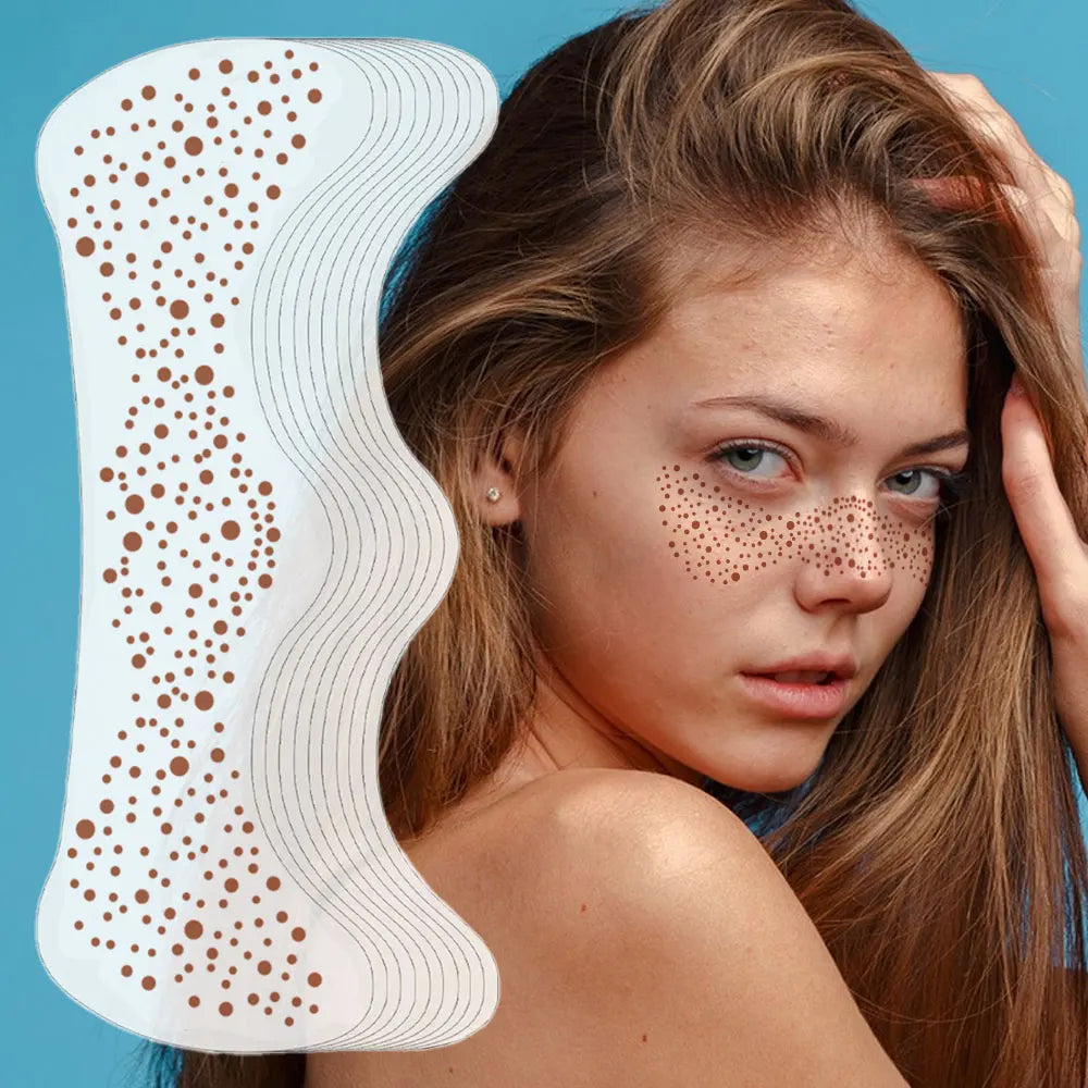 Cosmetic Cute Face Glitter Makeup Speckles Gold Foil Silver Rose Gold Metallic Freckles Face Tattoo Sticker for Women