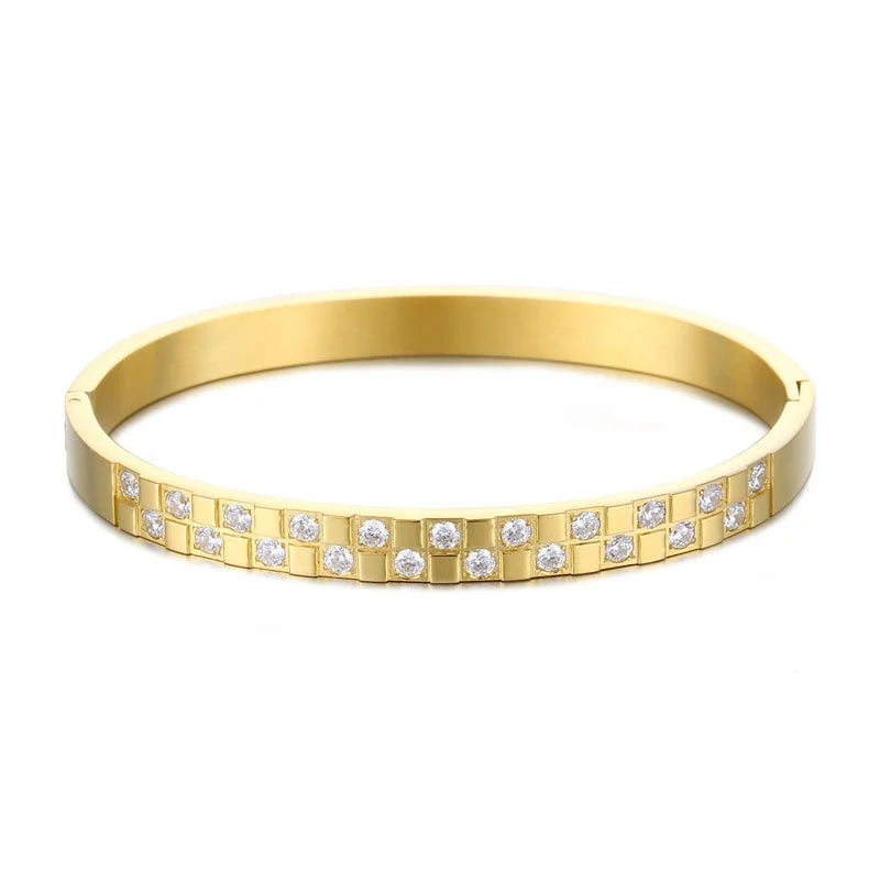 Wholesale Custom Stainless Steel 18K Gold Plated Fashion Jewelry Bracelets & Bangles