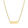 SC Fashion 18K Gold Plated 3:1 NK Cuban Chain Horoscope Necklace Classic Stainless Steel Zodiac Sign Necklace for Women Men