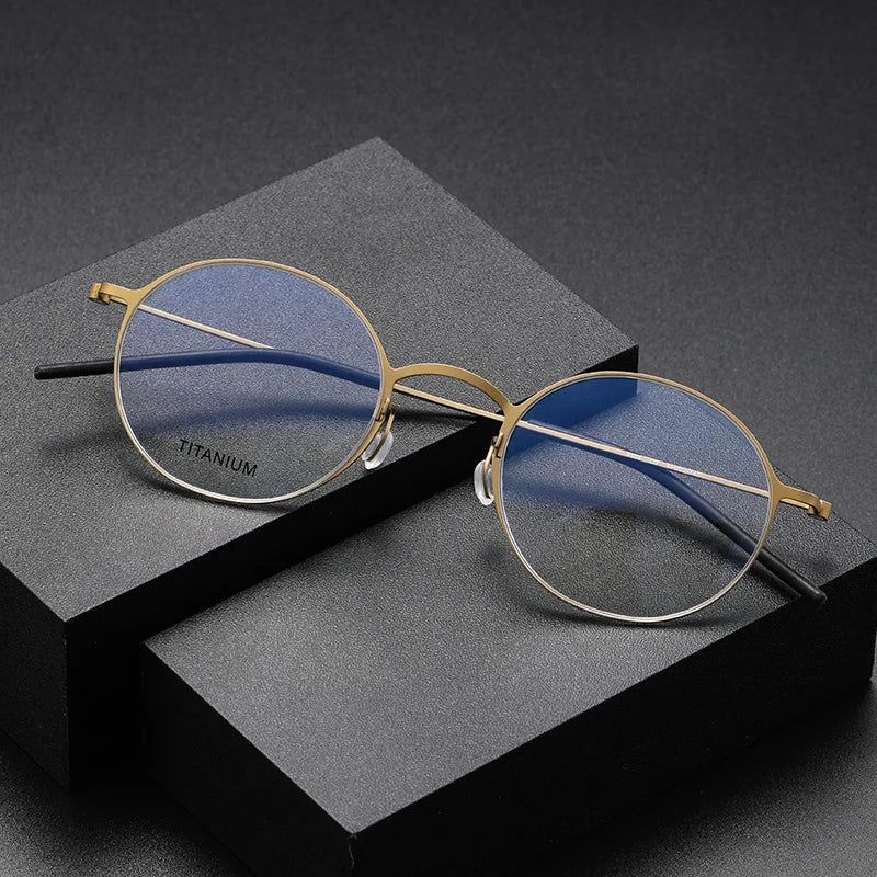 Pure Titanium Glasses Frame Men Women 2025 New Pilot Optical Myopia Prescription Eyeglasses Frame Full Korean Screwless Eyewear
