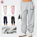 Custom Women's High Waist Drawstring Flat Breathable Fleece Lined Wide Leg Ankle-Length Eco-Friendly Baggy Winter Anti-static
