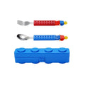 Kids Tableware DIY Block Stainless Steel Cutlery Set with Box Cute Spoon and Forks for Children's Lunch Box