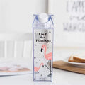 New Products 2025 Cute Plastic Drink Bottle Shaker Milk Box Shaped Clear Acrylic Plain Milk Carton Water Bottle for Custom logo