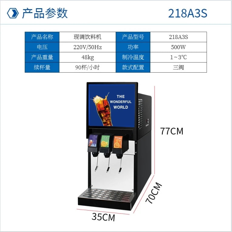 YINSHUO 218A3S 3 Valve Carbonated Lemon Flavored Soda Beverage Making Machine Energy Saving High Quality Food Drink Dispenser