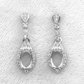 Sterling Silver 5*7mm Semi Mount Earrings Frame Empty Support Blank Claws Setting S925 Base Without Center Stone for DIY Inlay