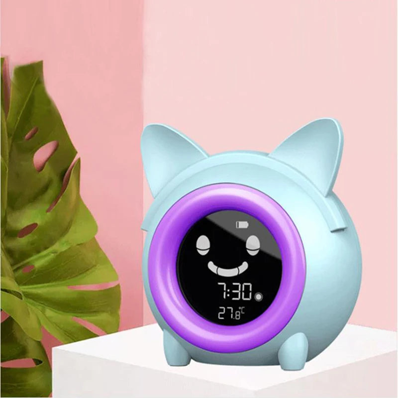 Time/Temperature/Snooze/Night Light/Music Alarm/ Smart Wake up Function Cat Shape Smart Children's Sleep Trainer